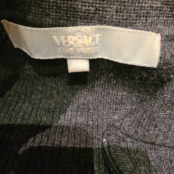 Versace Jean Couture Logo Quarter Zip Ribbed Sweater - Size XL - Picture 12 of 14